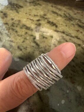 White Gold Filled Statement with AAA CZ Ring Size 6 - NWT